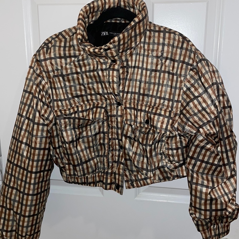 Zara plaid puffer